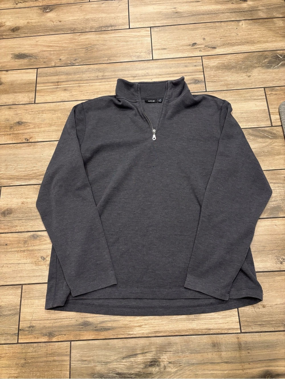 Y2K Apt 9 Quarter Zip Pullover Sweater Heathered Charcoal Grey Size XL